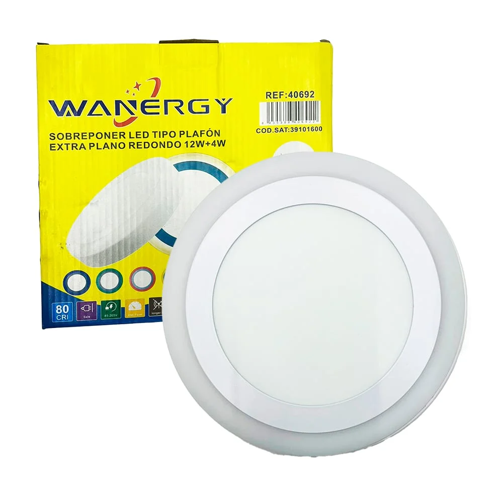 Lámpara led tipo plafón redondo para sobreponer de 3 temperaturas con consumo de 24 watts / 411476