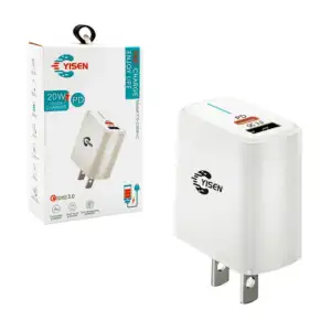 Cubo de carga rápida yisen con puerto usb y tipo c, 20w / fast charge…