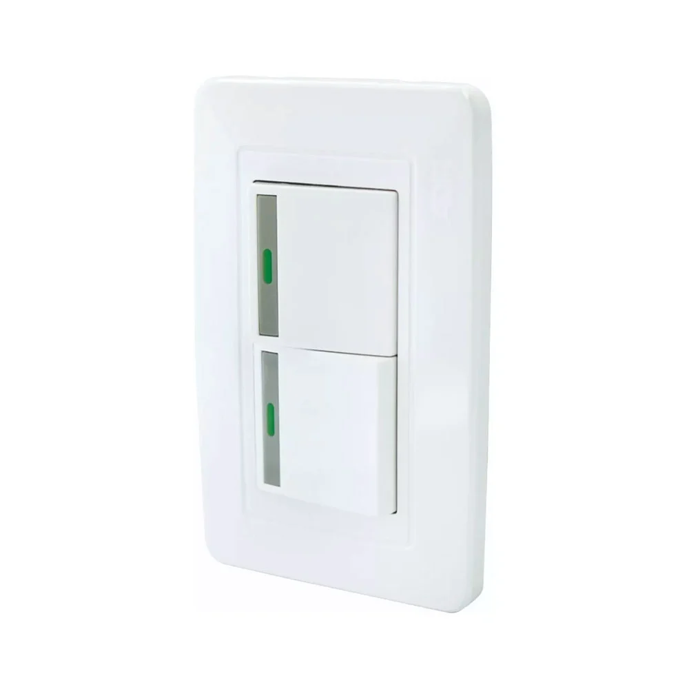 Placa de pared, con 2 interruptores apagadores sencillos / línea capri / adir