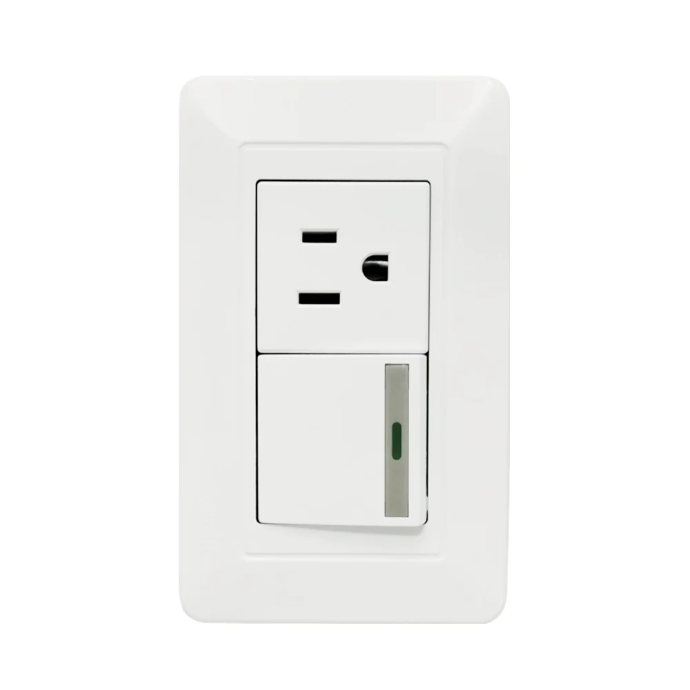 Placa de pared, con interruptor apagador sencillo y contacto / línea capri / adir / 4406