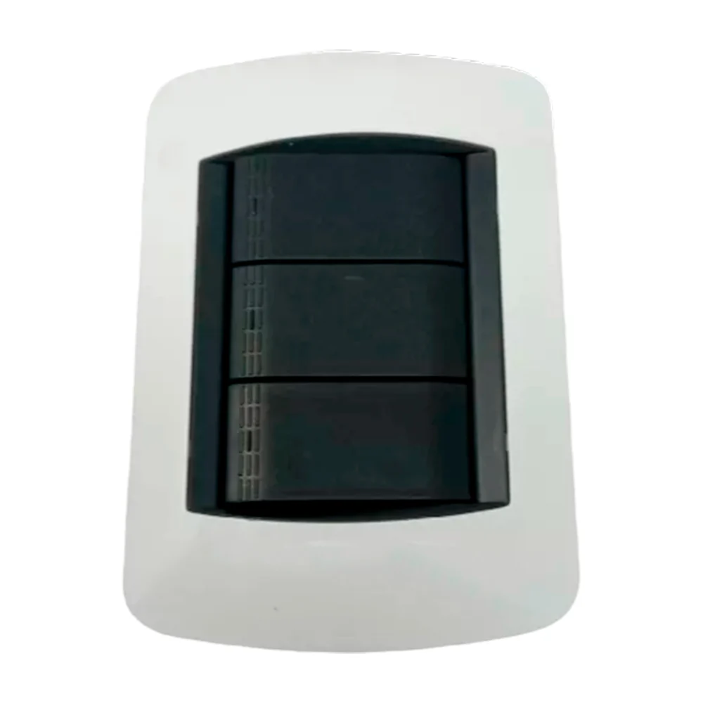 Placa armada con 3 interruptores apagadores sencillos línea elegance fiori para pared / adir lighting / 4435