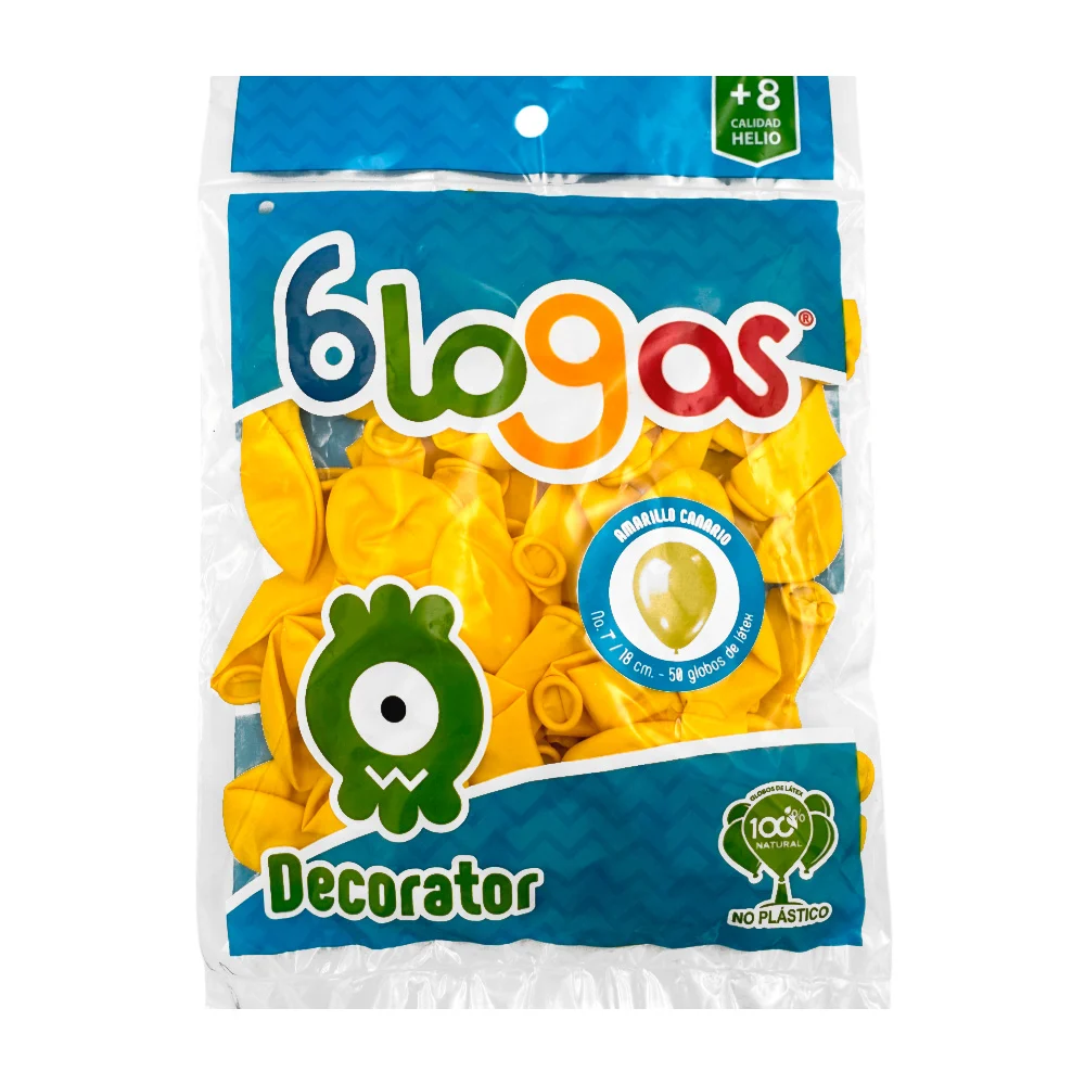 Paquete con 50 globos en color amarillo de 9 in - 23 cm / amarillo canario / 459218