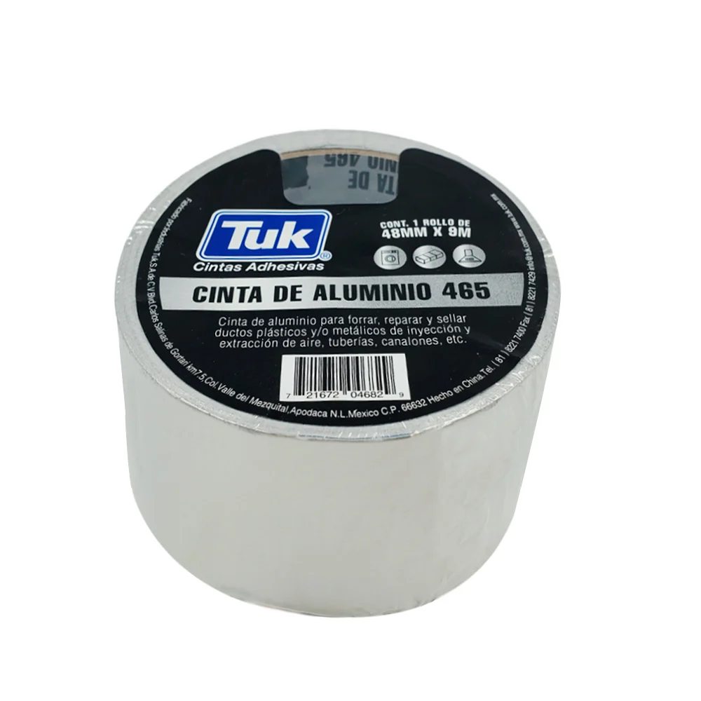 1pza Cinta adhesiva tuk de aluminio multiusos con 9m y 4.8cm de ancho / 046829 / 465530