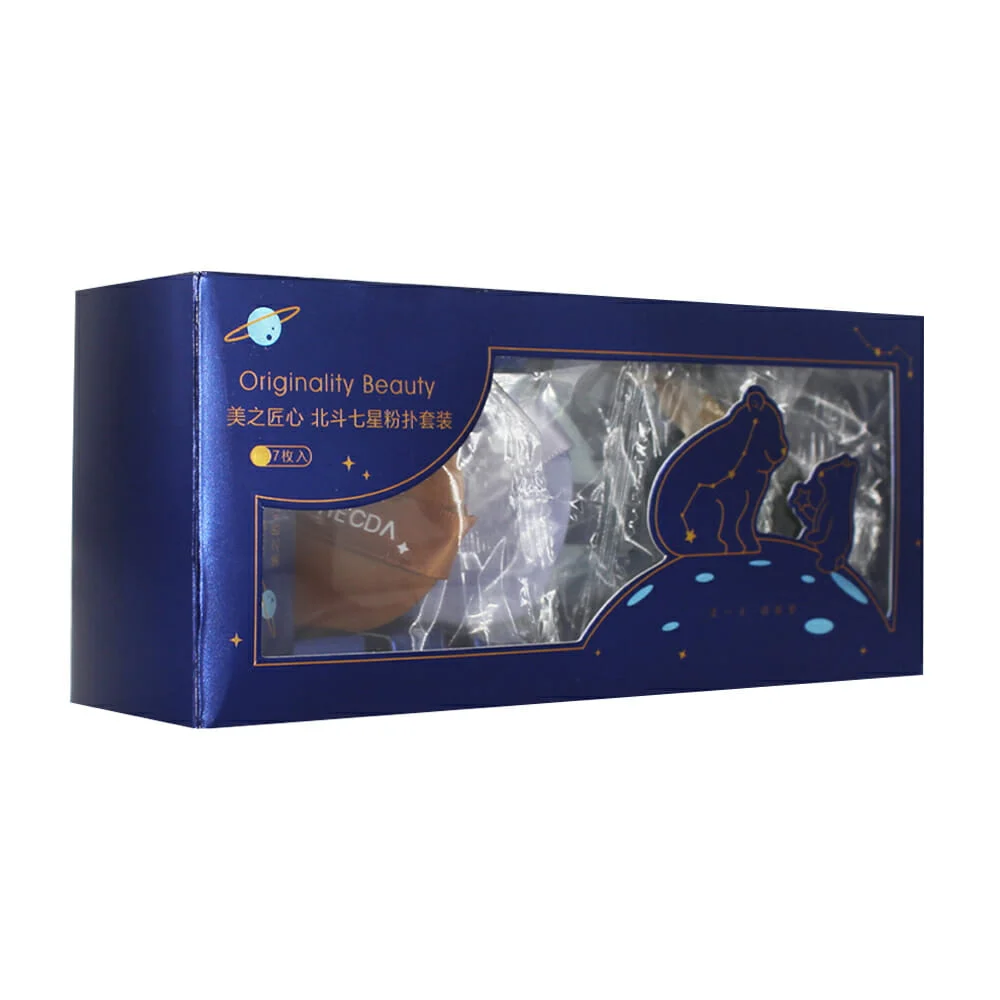 Caja con 7 esponjas puff para maquillaje en polvo orginality beauty variedad de colores y formas / aq313-201
