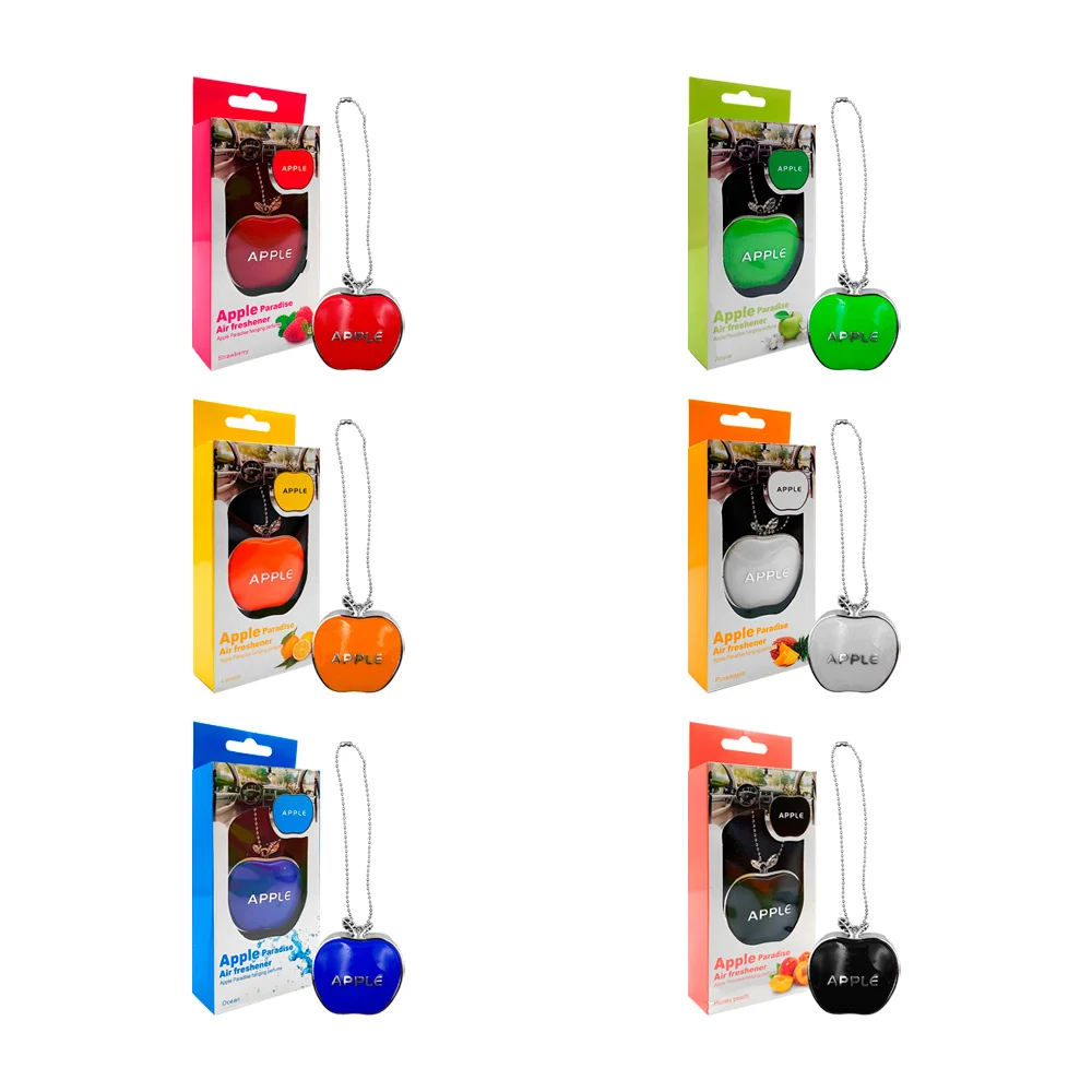 Ambientador en forma de manzana con fragancia y cadena para automóvil, variedad de aromas / air freshener