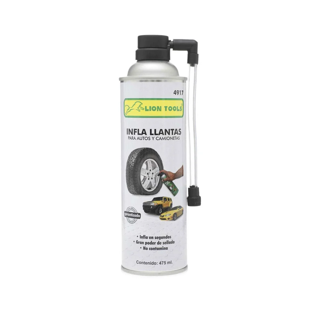 Lata con infla llantas para autos y camionetas lion tools, 475ml / 4917