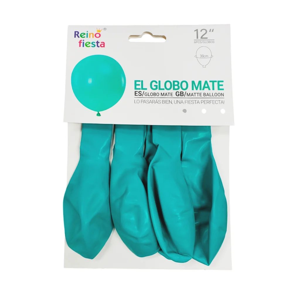 Paquete con 6 globos mate de 12 pulgadas / 50088