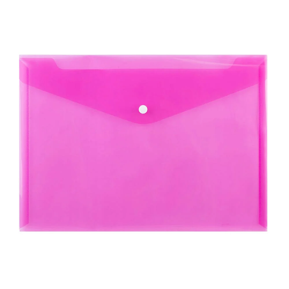 1pza Carpeta folder de plástico liso en forma de sobre con broche, variedad de colores / 5015f / x110 / yong-12