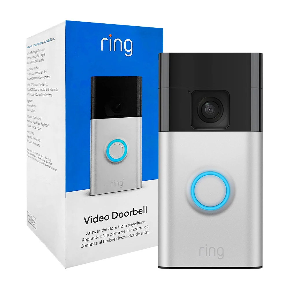 Timbre inteligente inalámbrico ring con cámara y micrófono