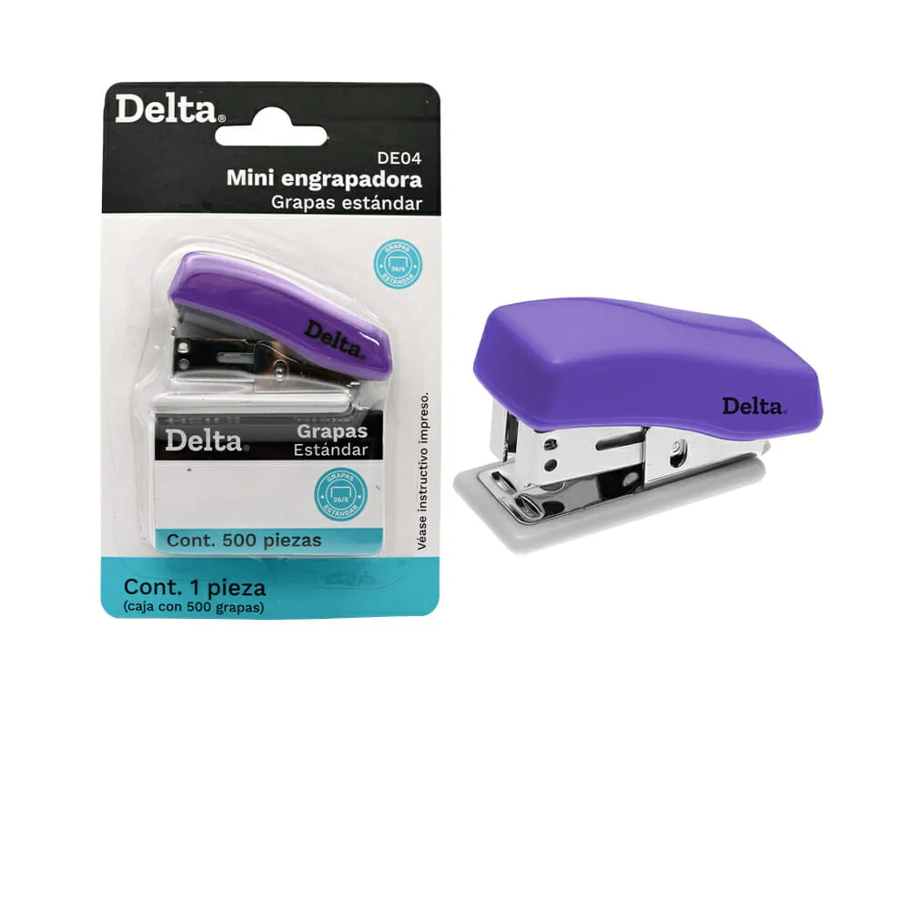 Mini engrapadora metálica delta con 500 grapas estándar 26/6 / de04