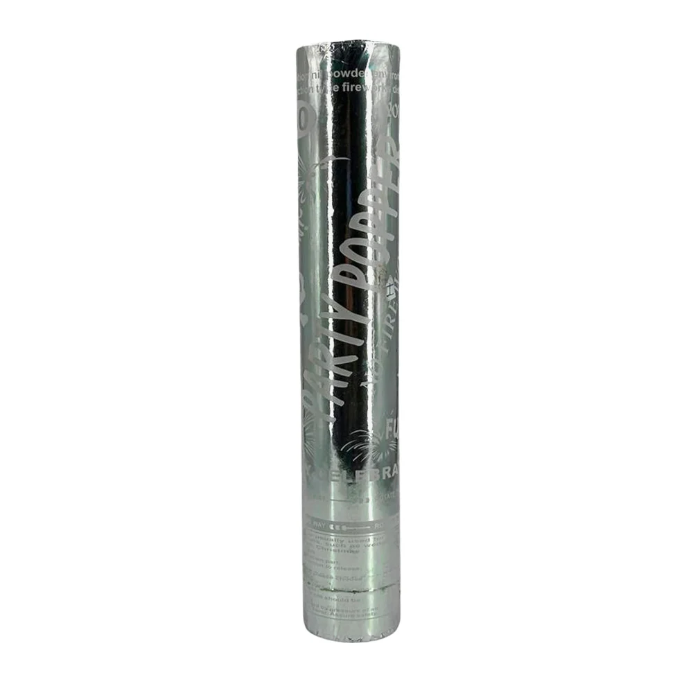 1pza Cañón bazuca party popper de 28-30cm aprox en color oro o plata, lanza confeti / yongli / yl-30 / li-4 / qlp0005