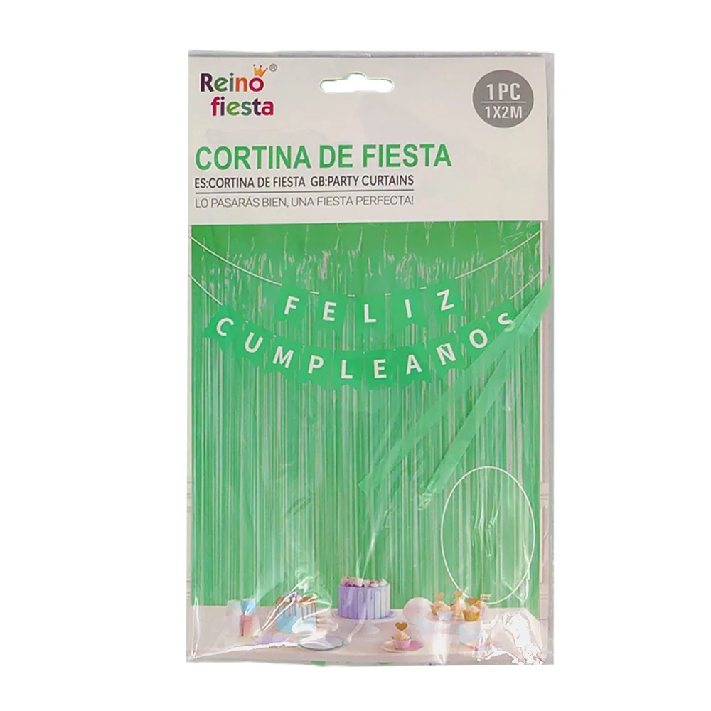 Cortina plastificada en tono mate, 1x2m, variedad de colores / reino fiesta / 51591