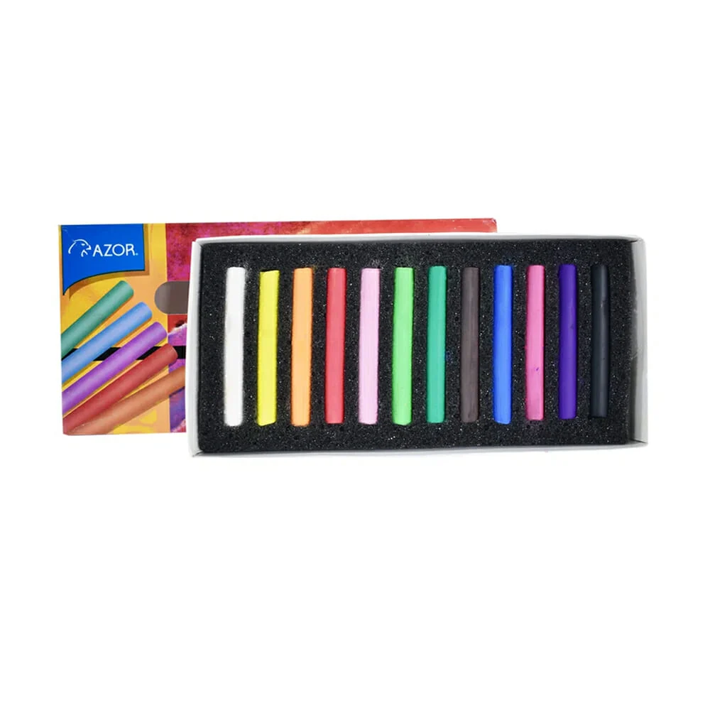 Estuche con 12 gises colores pastel azor con pigmentos de alta calidad / dad0500 / 516067