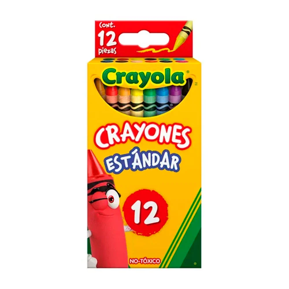 Paquete crayola con 12 crayones estándar, delgados, colores surtidos / 52-3012 / 523012m008-07 / crayola crayones estándar 12