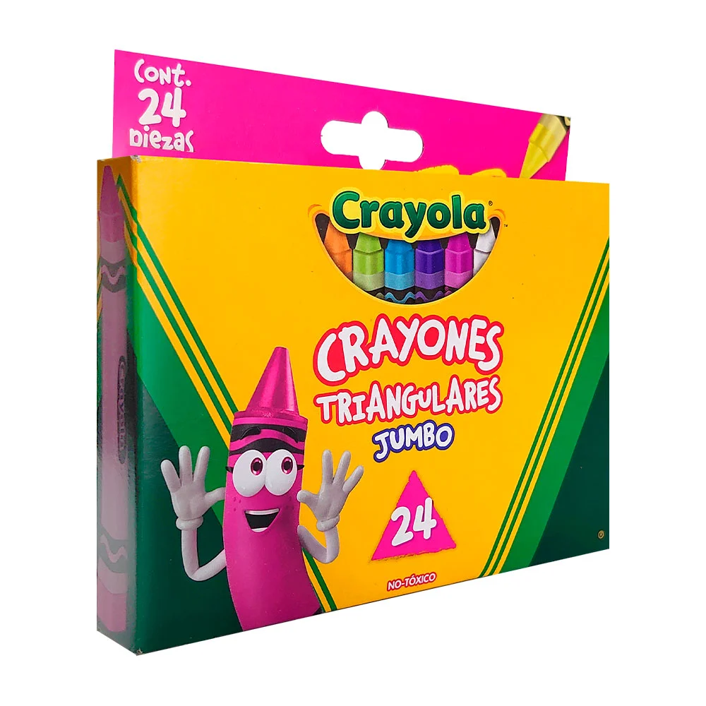 Paquete crayola con 24 crayones triangulares jumbos, colores surtidos / 52-4324 / 524324m009 / crayola crayones triangulares jumbo 24
