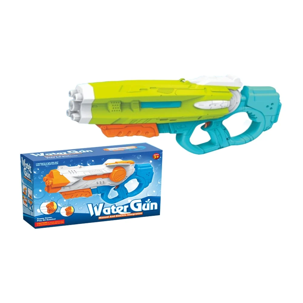 Pistola de agua eléctrica con función manual y automática recargable, variedad de colores / water gun 55cm