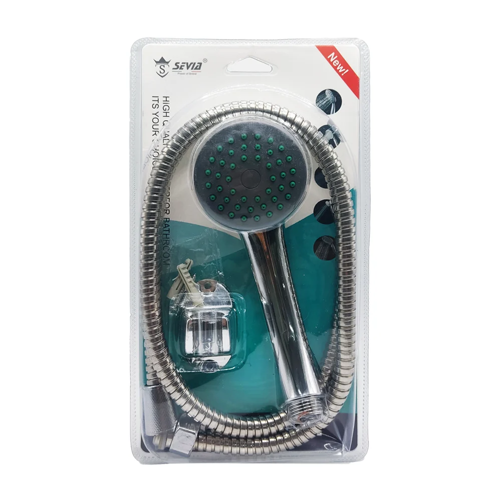 Juego con cabezal de ducha, manguera metálica y soporte de manguera / shower hand / hl-cdd5425