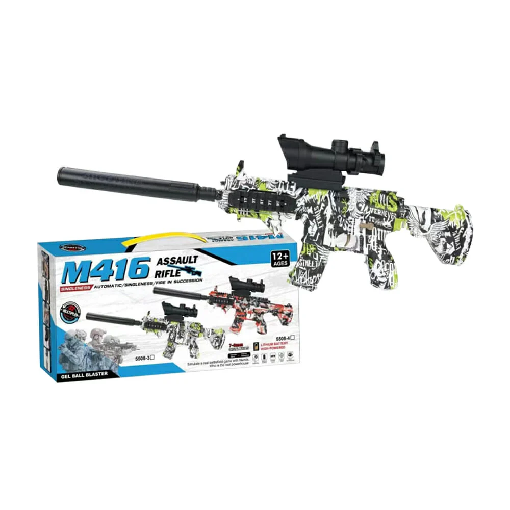 Pistola assault rifle m416 diseño de águila con 2 modos de uso para lanzar bolitas de hidrogel 7-8mm / 5508-3