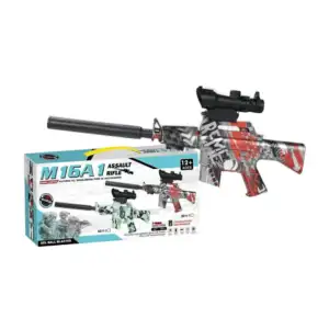 Pistola assault rifle m16a1 color gris rojo con 2 modos de uso para l…