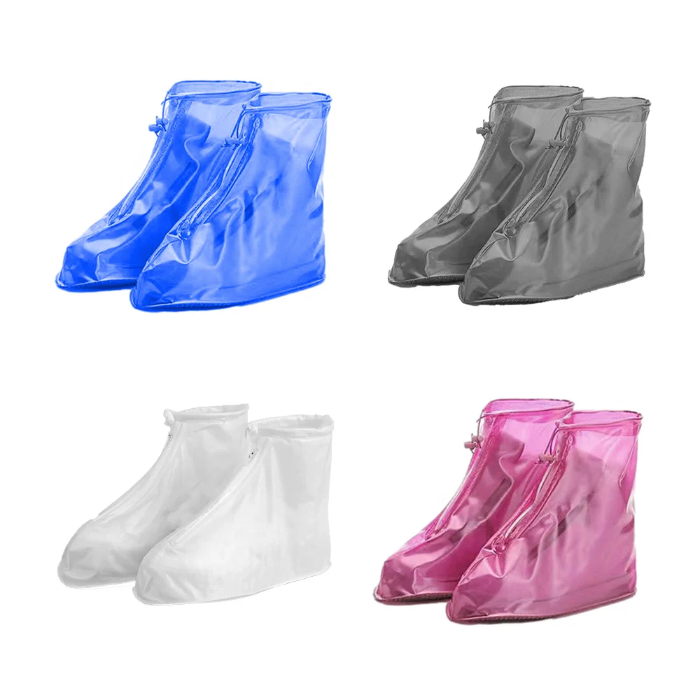 Blister con par de cubre calzado impermeables, de plástico, con cierre, suela antiderrapante y ajustables, variedad de colores y tallas / hgq / over shoes / 557865
