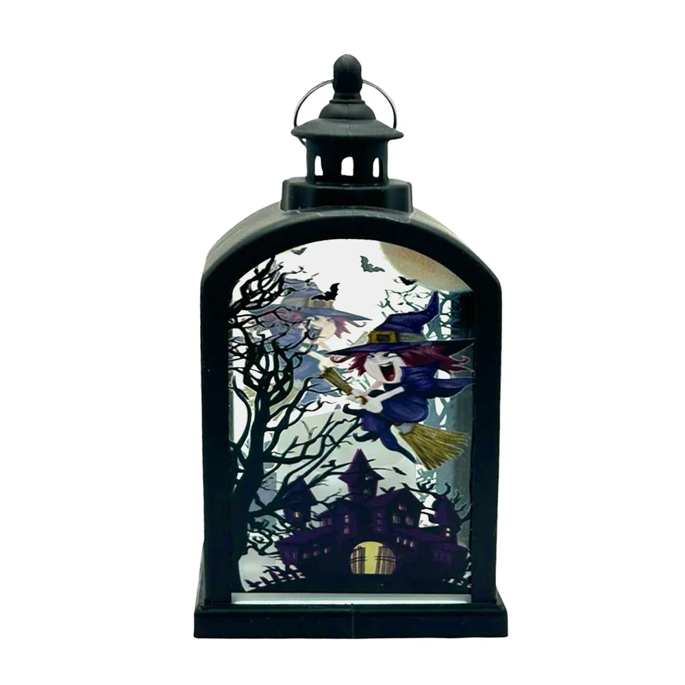 1pza Lámpara decorativa led en forma de farol con diseño de halloween, 8x5x14cm, variedad de modelos