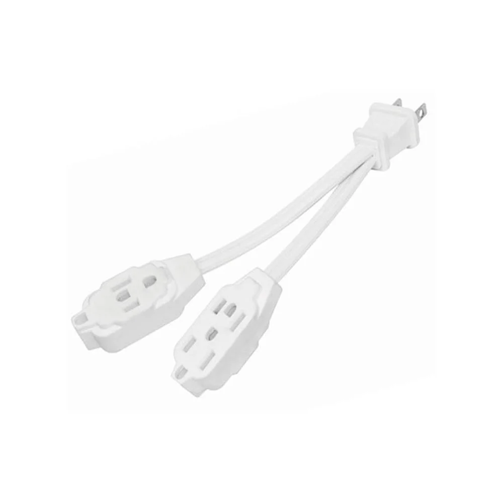 Mini extensión blanca dual de 10cm con 6 tomacorrientes / adir