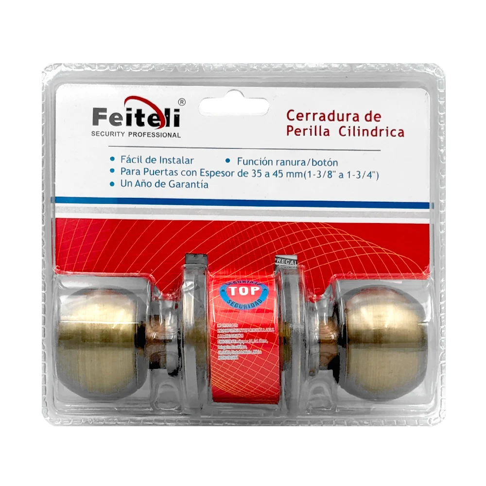 Cerradura de perilla cilíndrica con cuerpo de latón antiguo para el baño con seguridad básica / 5872ab-bk