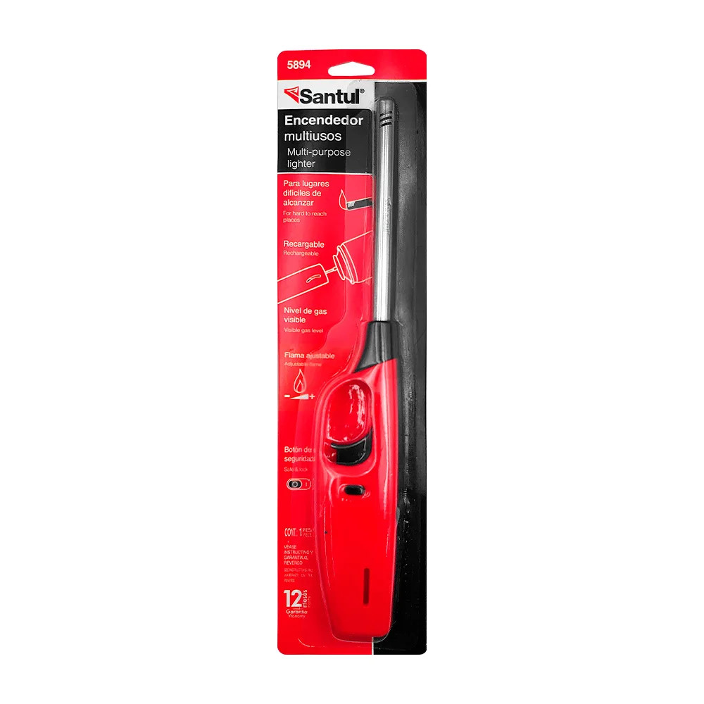 Encendedor santul grande de antorcha, con flama ajustable y recargable, variedad de usos / 1123