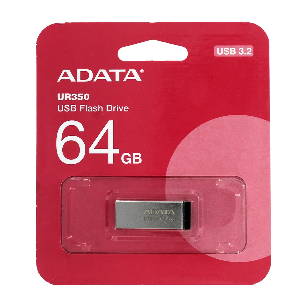 Memoria usb 3.2 flash drive adata metálica ur350 con capacidad de 64gb / ur350-64g-rsr/bk