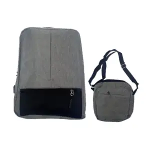 Mochila grande lisa bicolor de 2 compartimentos con bolsa y colorera,…