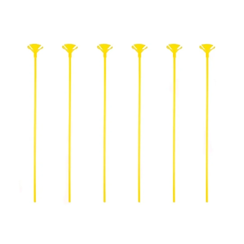 Set con 10 porta globos de 42cm color amarillo, reino fiesta / 60053