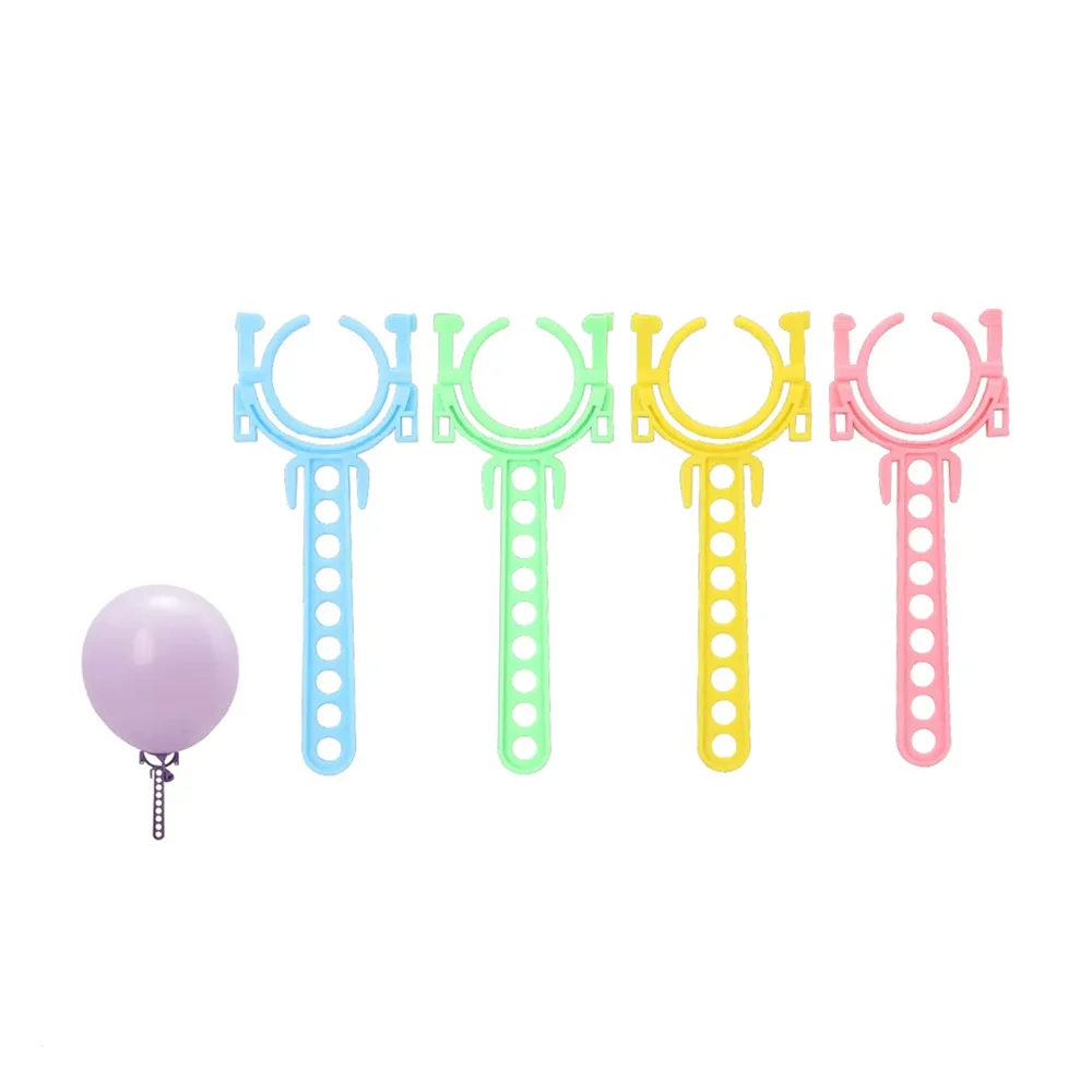 Paquete con 4 porta globos de 12.5cm, variedad de colores, reino fiesta / 60059