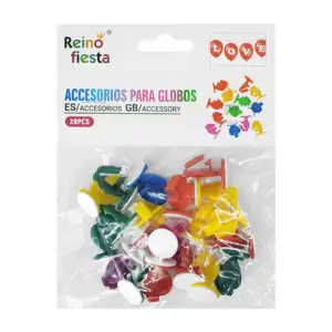 Paquete con 20 colgantes de colores para globos, reino fiesta