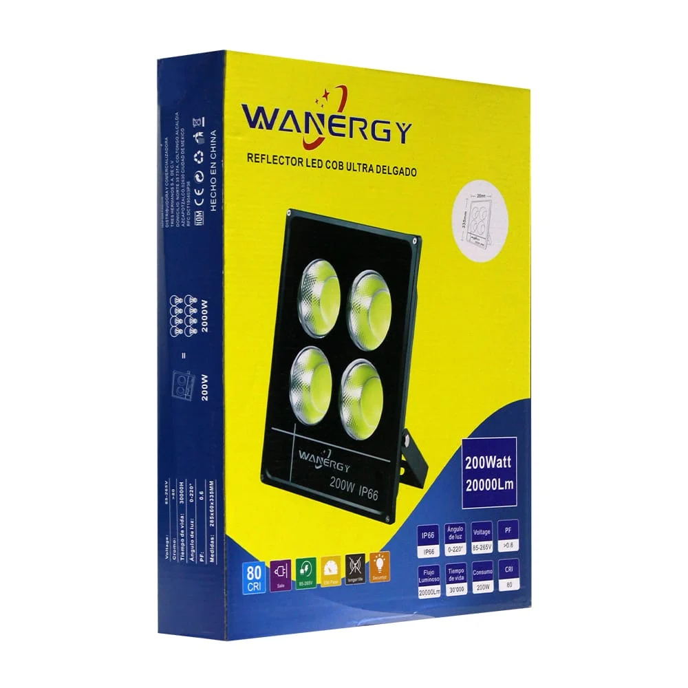 Lámpara reflector led cob ultra delgado con consumo de 200 watts / 600771