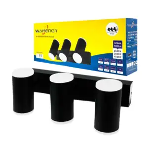 Lámpara arbotante led metálico con diseño de 3 cilindros, 3 temperatu…