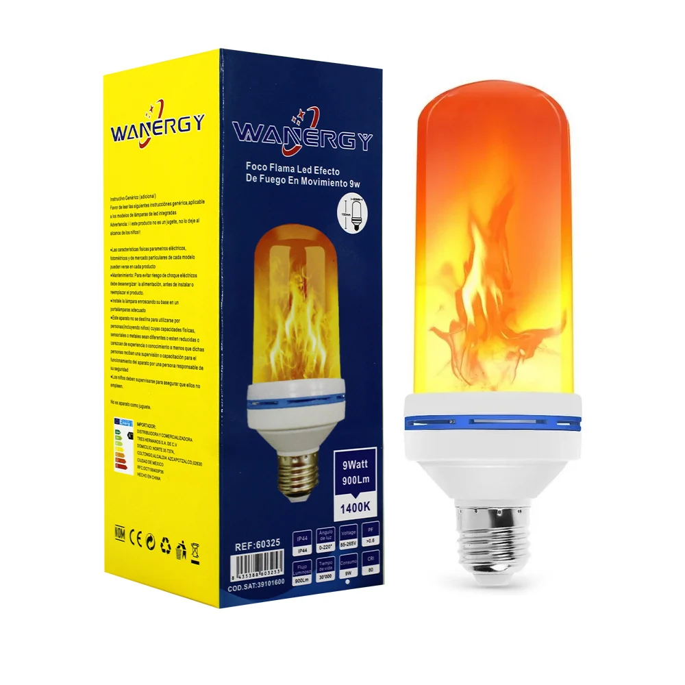 Foco bombilla led con efecto de fuego en movimiento y consumo de 9 watts / 603253