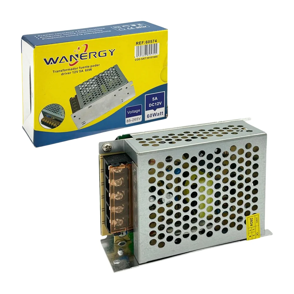 Transformador / fuente de poder wanergy pequeña de 60w para computadoras / 60574