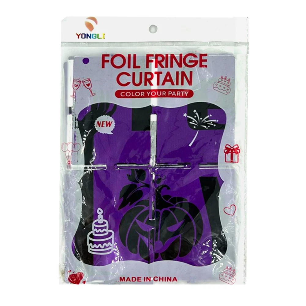 1pza Cortina tipo cuadros con temática de Halloween diseño estampado de calabazas, murcielagos y cruces, variedad de diseños / gui-1617 / s-1 / c-1 / q-1 / t-1