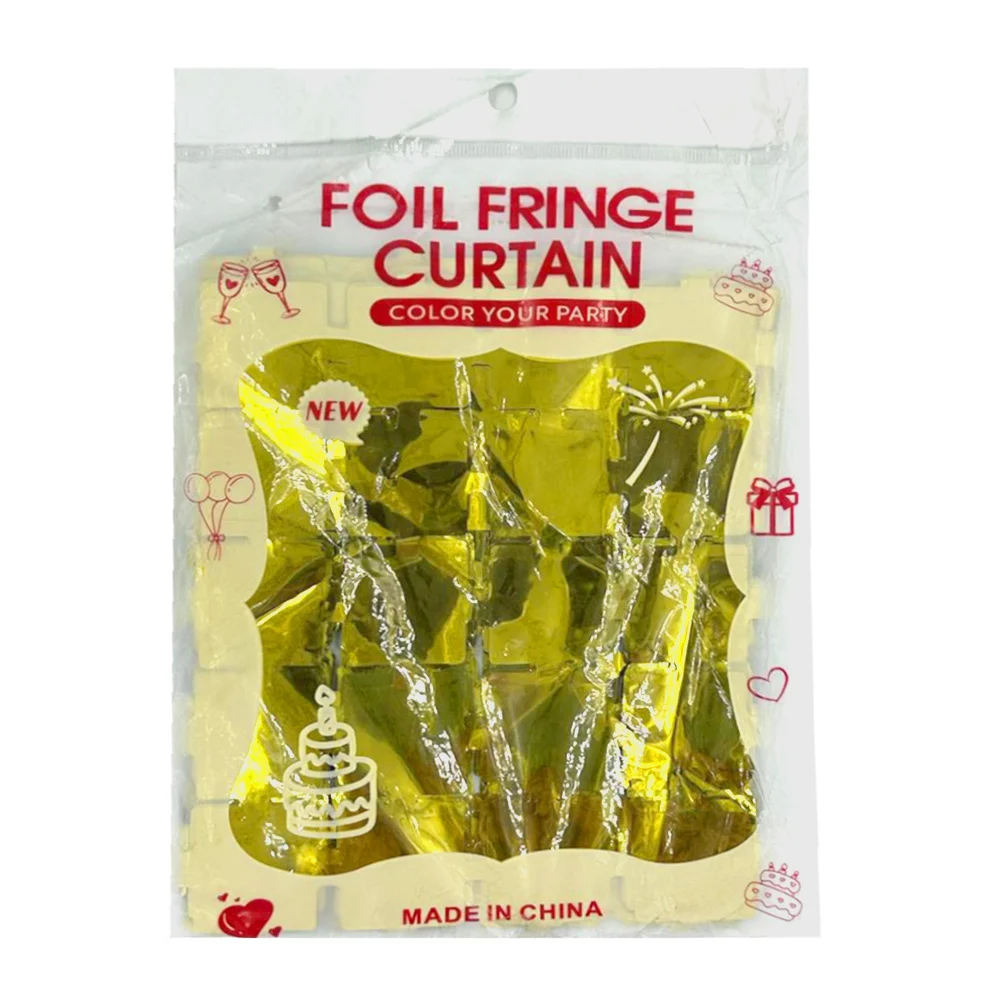 Cortina metálica para fiesta con diseño de cuadros pequeños con perforado de cruces, variedad de colores / foil fringe curtain / s-1 / ml-136x / ml-222x