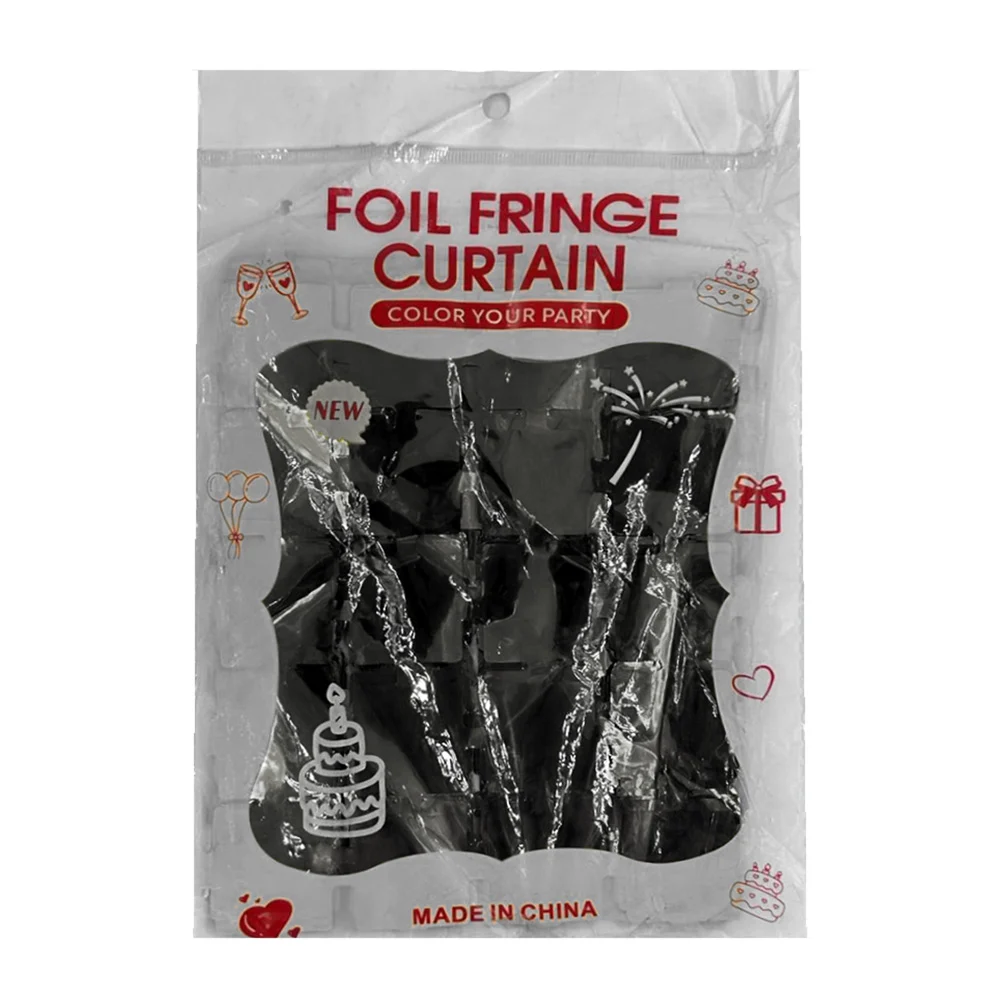Cortina metálica para fiesta con diseño de cuadros pequeños con perforado de cruces, variedad de colores / foil fringe curtain / s-1 / ml-136x / ml-222x