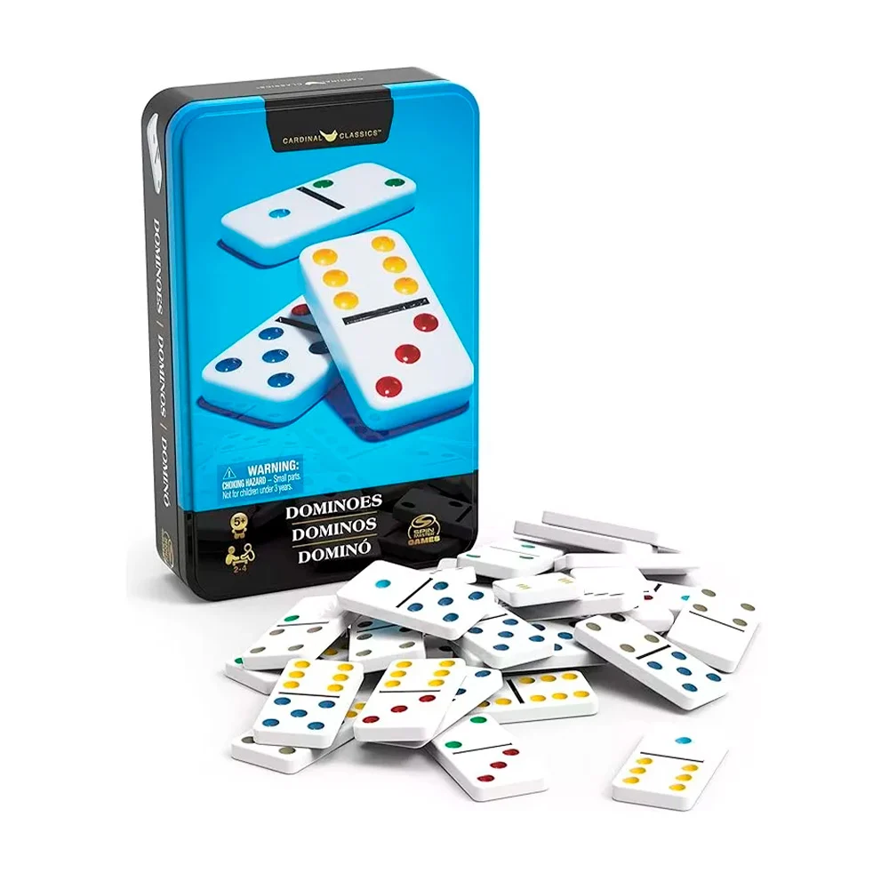 Juego de mesa, dominó con estuche metálico y 28 piezas / cardinal classics / 6065369