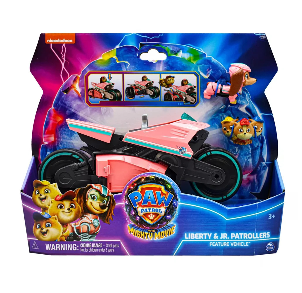 Set paw patrol - sky con motocicleta y mascotas / the mighty movie / liberty & jr. patrollers / 6067862