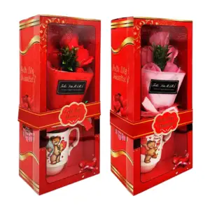 Caja de día de las madres para regalo, con rosas, luces led, taza con…