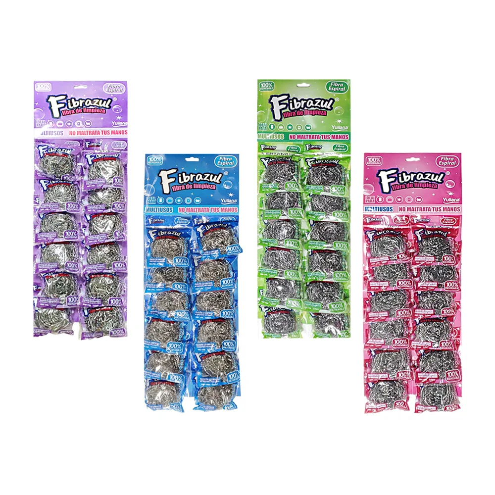 Blíster con 12 fibras de acero para lavar trastes / 61000