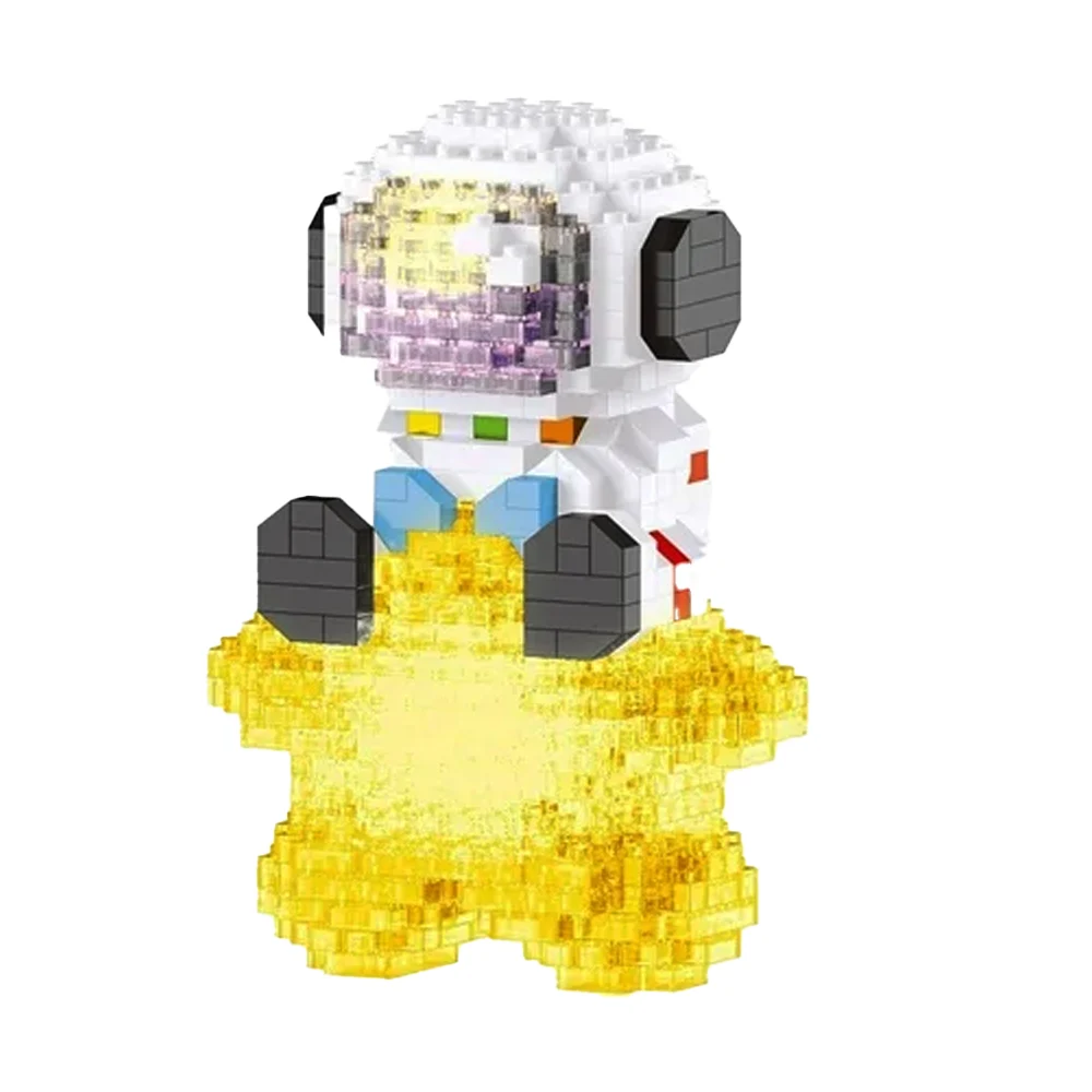 Figura didáctica en forma de personaje sentado sobre la luna, armable con mini bloques de construcción, variedad de modelos / block building / z71 / z61