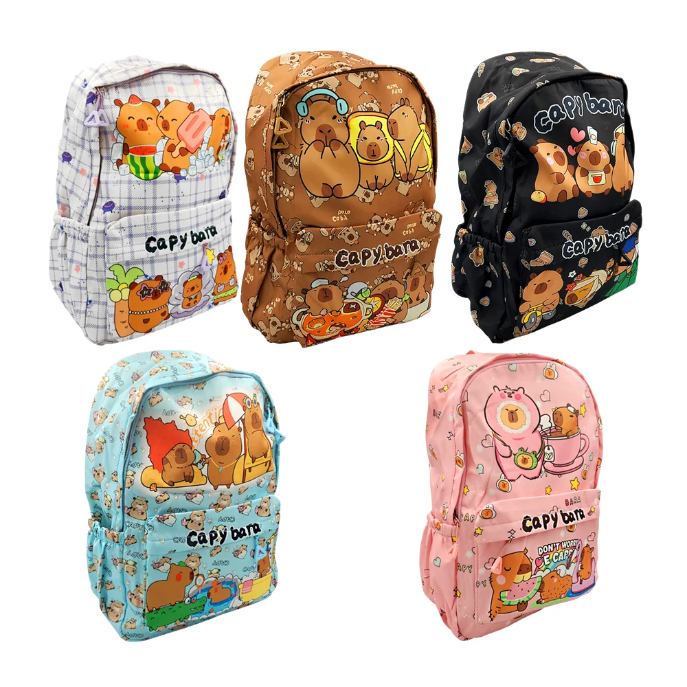 Mochila con 2 compartimentos y estampado de capibara, variedad de diseños / capybara / 6119