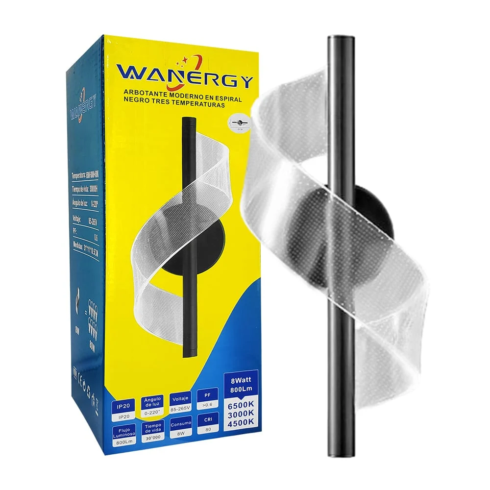 Lámpara arbotante moderna wanergy en forma de espiral con 3 modos de luz / 620434