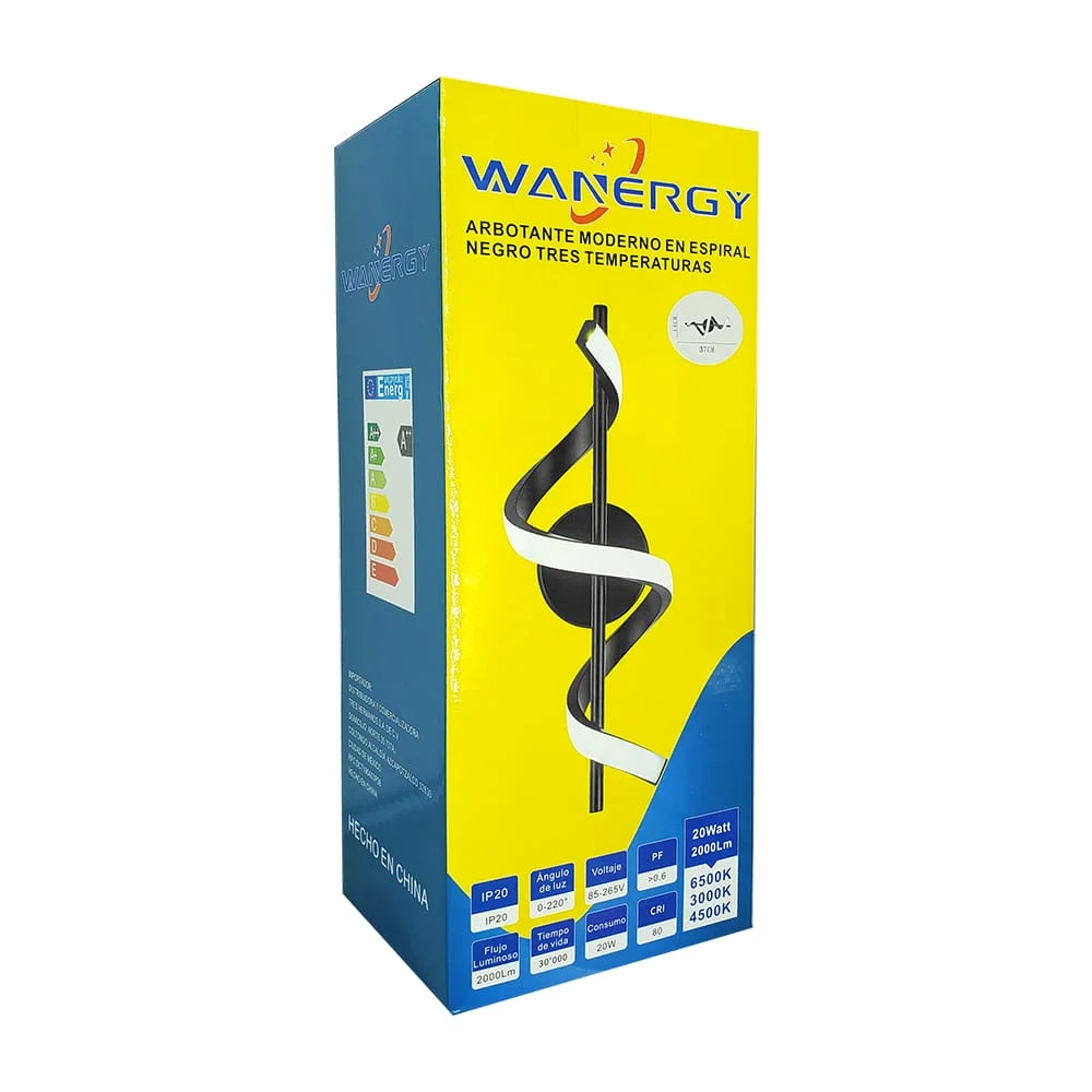 Lámpara arbotante moderna wanergy en forma de espiral con 3 modos de luz / 620458