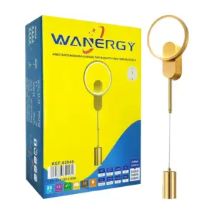 Lámpara arbotante moderna wanergy tipo raqueta con 3 modos de luz / 6…