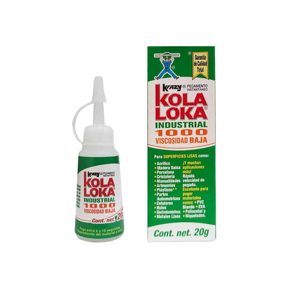 Pegamento líquido instantáneo industrial 1000 con viscosidad baja, 20g / krazy kola loka / 22-104-mal-1000-6